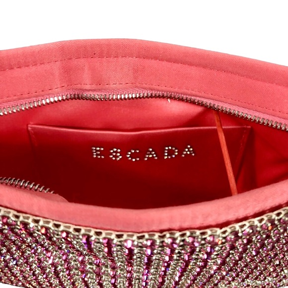 ESCADA coral pink handbag with crystals. NWOT - Picture 8 of 14